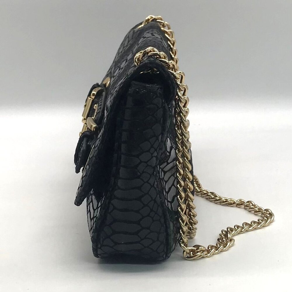 Michael Kors Black Python Leather Hamilton Flap S… - image 4